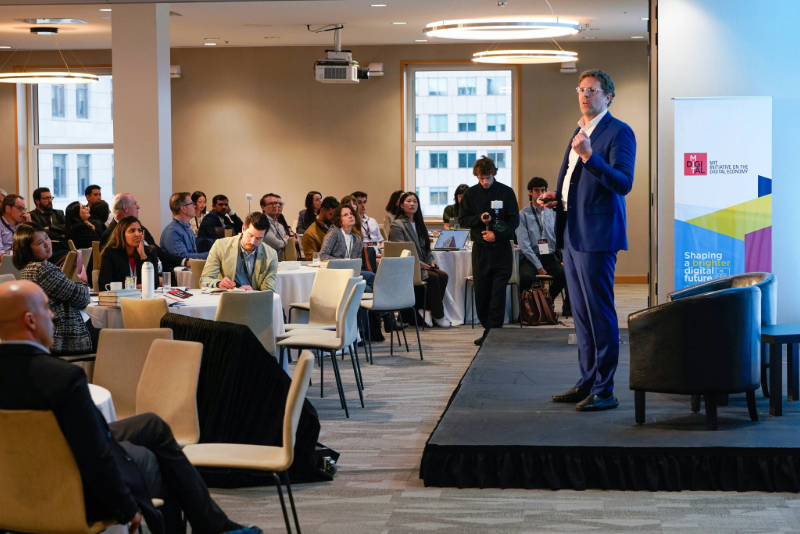 Neil Thompson, research lead at the MIT Initiative on the Digital Economy, speaking at the 2026 Annual Conference at MIT